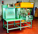 Pressure decay leak tester for engine block.